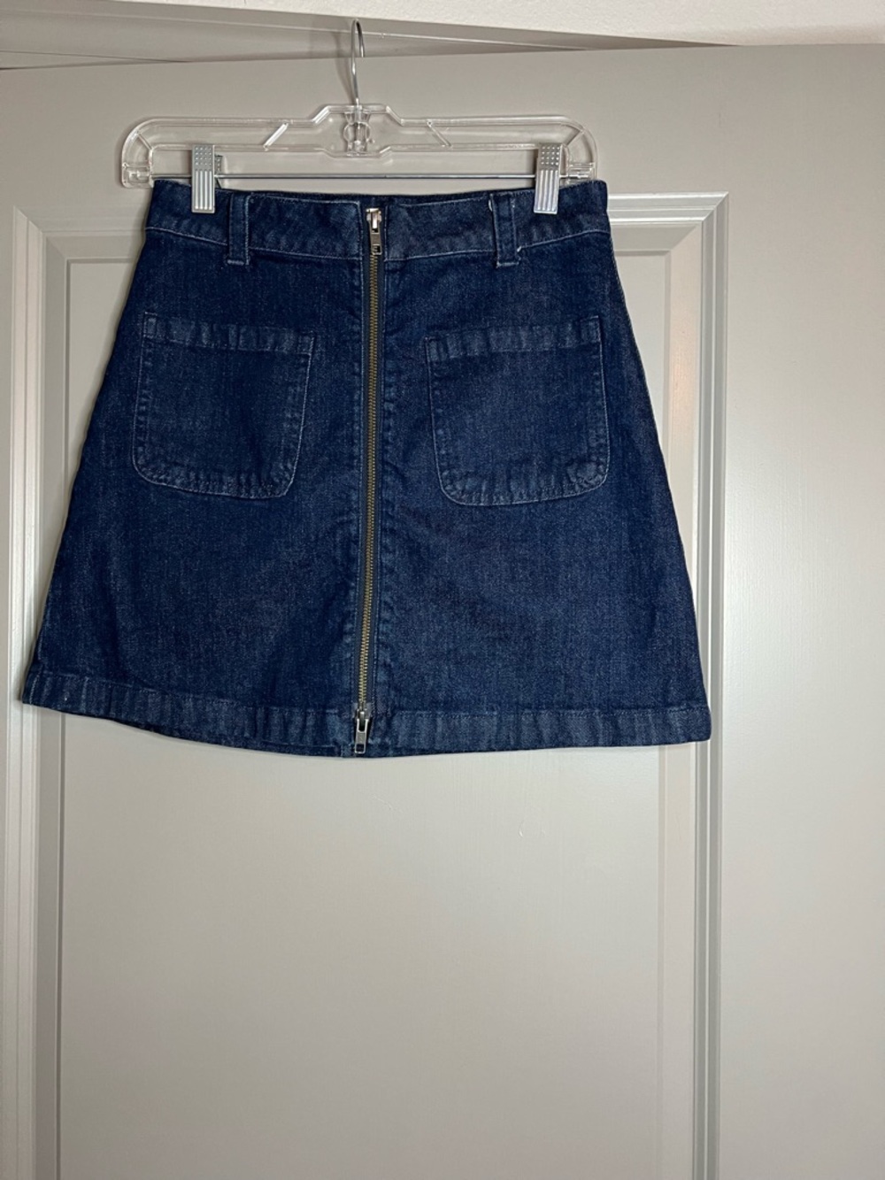 MADEWELL Denim Utility Mini Skirt with Zipper and Patch Pockets 26
